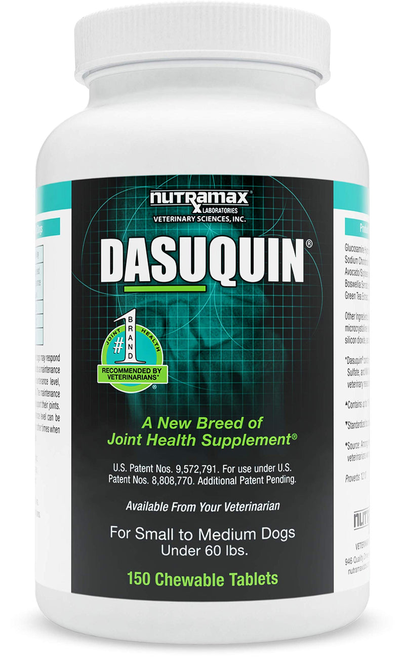Nutramax Dasuquin Joint Health Supplement for Small to Medium Dogs - With Glucosamine, Chondroitin, ASU, Boswellia Serrata Extract, Green Tea Extract, 150 Chewable Tablets - PawsPlanet Australia