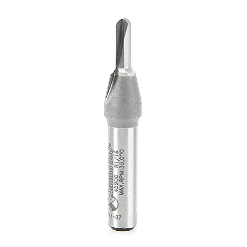 Amana Tool - 45900 Solid Carbide (Brazed To Steel Shank) Core Box 1/16 Radius x 1/8 Dia x