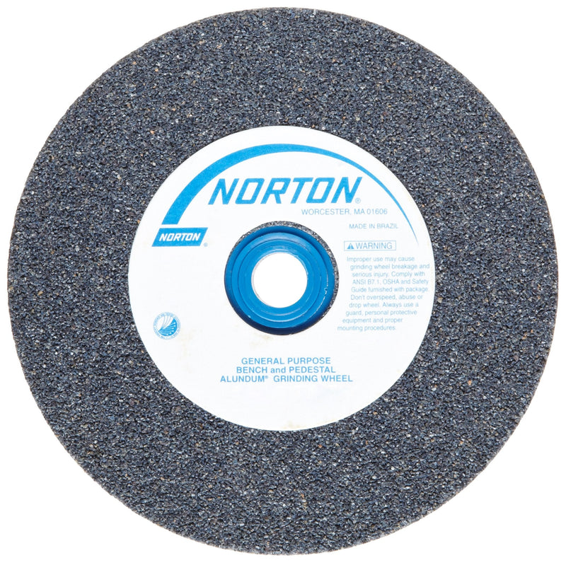 Norton Gemini Bench and Pedestal Abrasive Wheel, Type 01 Straight, Aluminum Oxide, 1" Arbor, 5" Diameter, 3/4" Thickness, Medium 60 Grit (Pack of 1) 5 Inches 3/4 Inches 1 Inches Round Hole 4965 RPM 07660788210