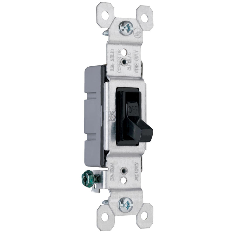 Legrand Pass & Seymour 660BKG Trademaster 15 Amp Single Pole Toggle Light Switch, Residential Grade, Black (1 Count) 1
