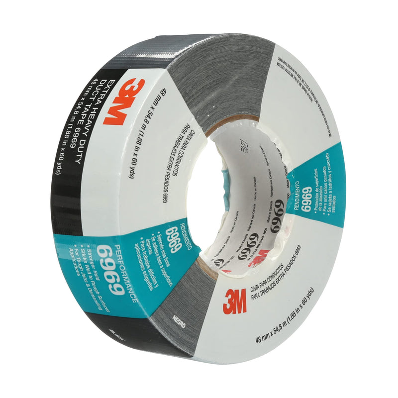 3M Extra Heavy Duty Duct Tape 6969, Black, 48 mm x 54.8 m, 1 Roll