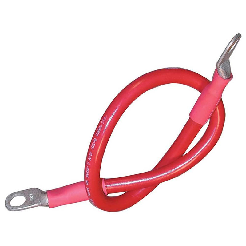 Ancor 189147 Marine Grade Electrical Premium Tinned Boat Battery Cable Assemblies (2-Gauge, Size 3/8 Stud, Red, 48-Inches-Pack)