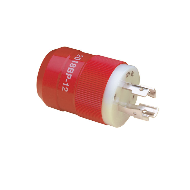 Marinco 2018BP-12 4-Wire 12/24V Charger Plug, Red