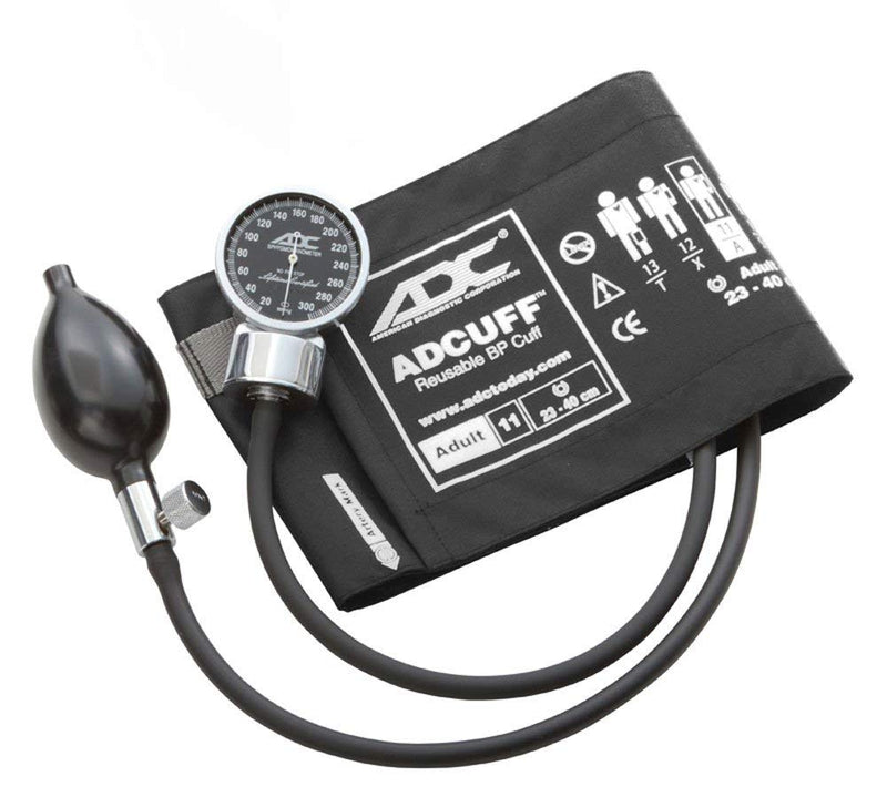 ADC Diagnostix 700 Premium Professional Pocket Aneroid Sphygmomanometer with Adcuff Nylon Blood Pressure Cuff, Adult, Black 11 - Adult