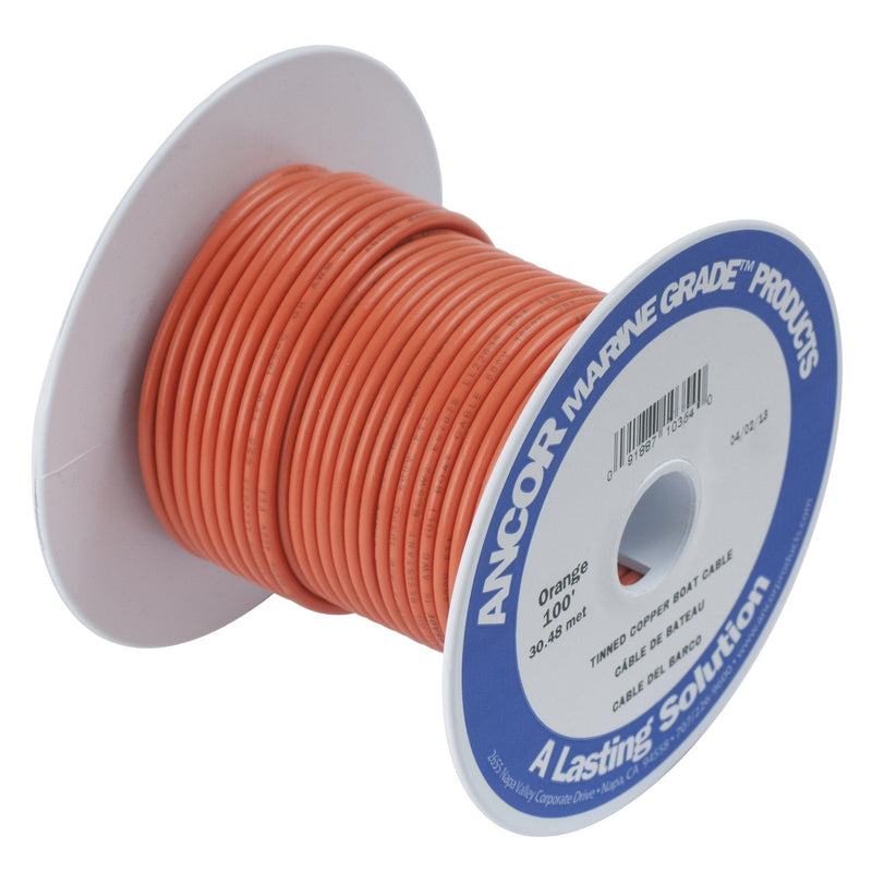 Ancor 100510 Marine Grade Electrical Primary Tinned Copper Boat Wiring (18-Gauge, Orange, 100-Feet)
