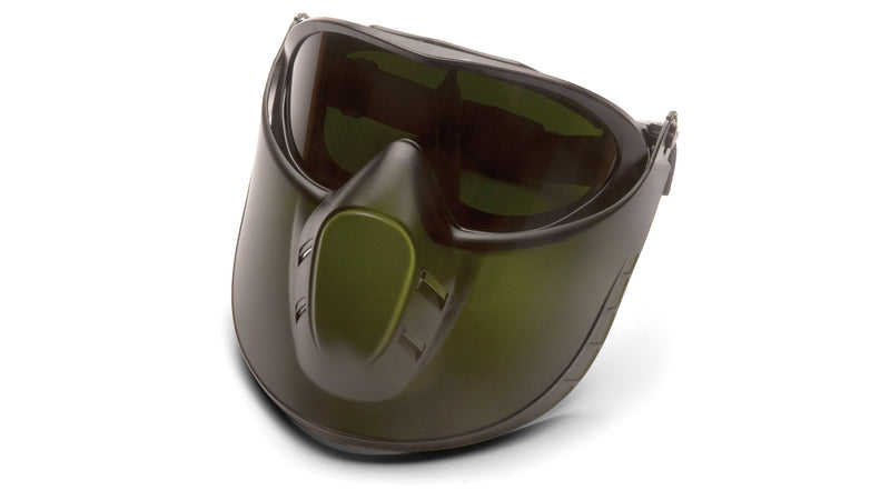 Pyramex Capstone Shield Safety Goggles Face Shield 5.0 Ir Filter H2x Anti-fog Lens Pyramex Capstone Shield Safety Goggles Face Shield With Ir5 Lens Protection