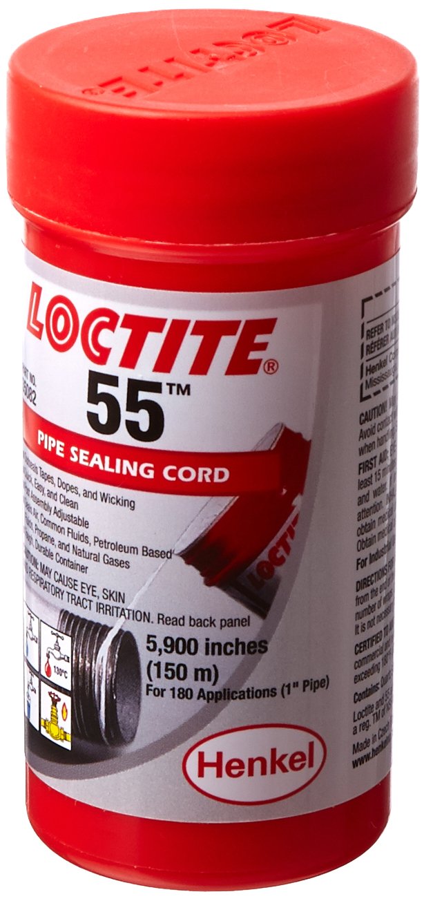 Loctite 55 442-35082 5700" Length Pipe Sealing Cord, Opaque Off-White Color