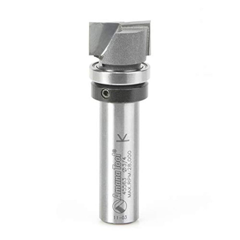 Amana Tool - 45563 Carbide Tipped Bottom Cleaning 3/4 Dia x 7/16 x 1/2" Shank with Upp
