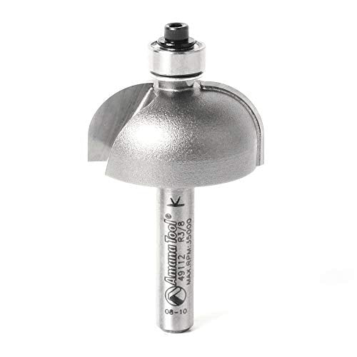 Amana Tool - 49112 Carbide Tipped Cove 3/8 Radius x 1-1/8 Dia x 9/16 x 1/4" Shank 3/8" R x 1-1/8" D x 9/16" CH x 1/4" S