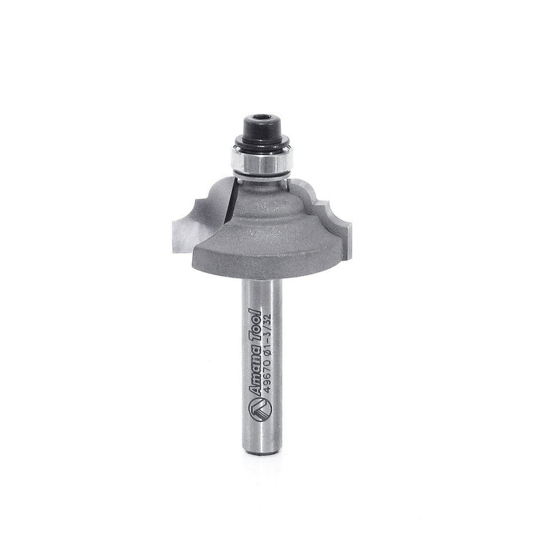 Amana Tool - 49670 Carbide Tipped Classical Stile 1-3/32 Dia x 1/2 x 9/64 Radius x 1/4 Inc 1-3/32 Dia x 1/2 x 1/4 In