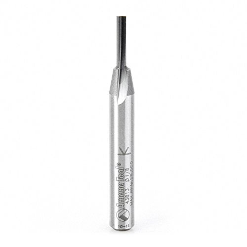 Amana Tool - 43813 Solid Carbide Seal/Straight 1/8 Dia x 1/2 x 1/4" Shank x 1-Flute