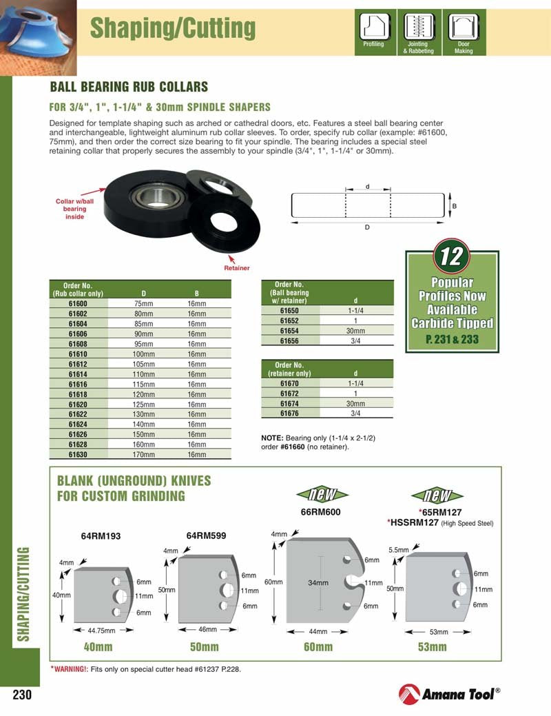 Amana Tool - 61652 Insert Accessory 1 Bore Ball Bearing with Retainer