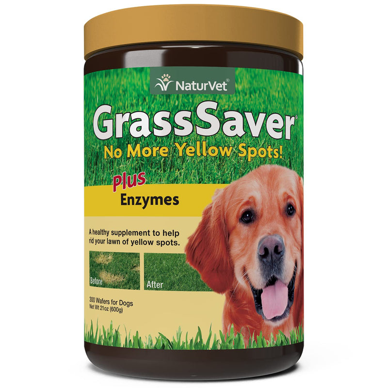NaturVet – GrassSaver Wafers for Dogs Plus Enzymes – 300 Wafers – Healthy Supplement to Help Rid Your Lawn of Yellow Spots – Synergistic Combination of B-Complex Vitamins & Amino Acids - PawsPlanet Australia