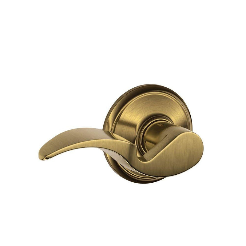 Schlage F10AVA609 Avanti Passage Lever, Antique Brass