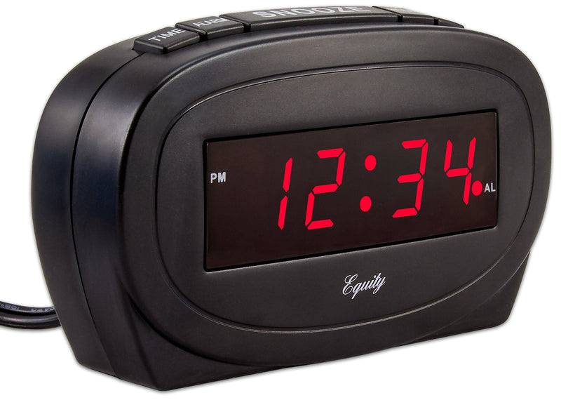 Equity by La Crosse 30228 LED Alarm Clock,Black 4.50"W x 1.85"D x 2.65"H Black