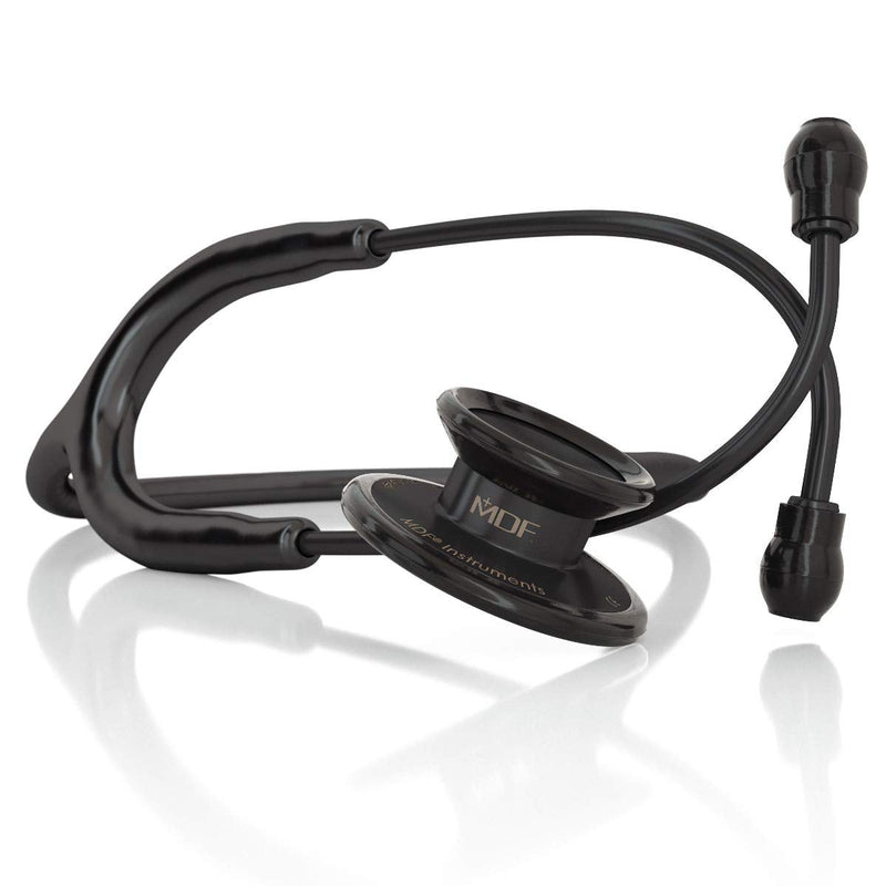 MDF Instruments, MD One Stainless Steel Stethoscope, Adult, Black Tube, Black Chestpieces-Headset, MDF777BO All Black