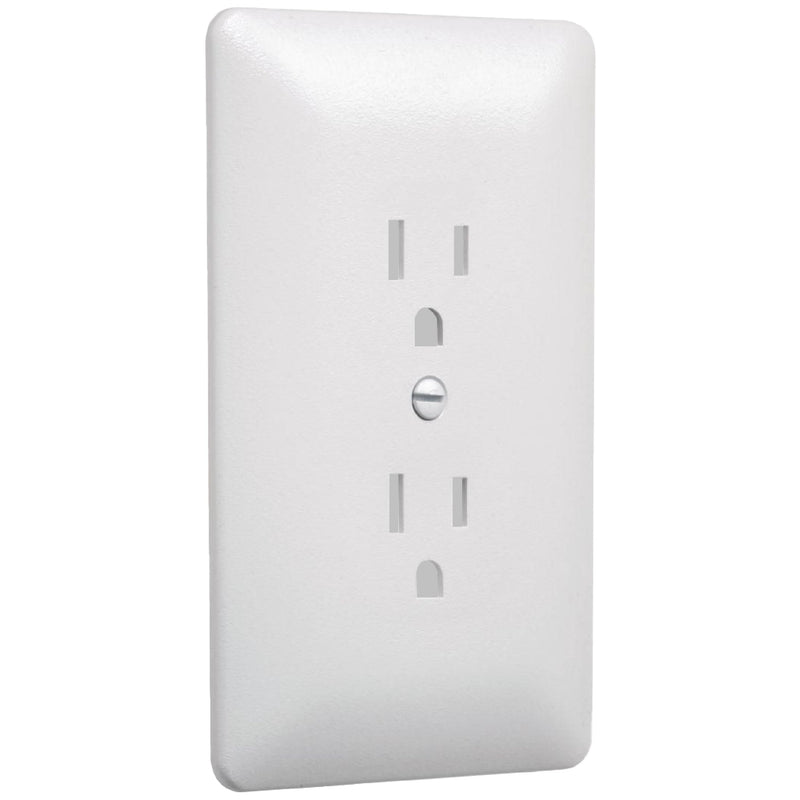 Taymac 2000W Masque 2000 1-Gang Decorator Style Wallplate, Paintable Duplex Outlet Cover, White (1-Pack) Cover 2000W