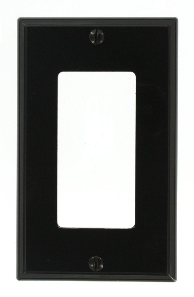 Leviton 80401-NE 1-Gang Decora/GFCI Device Wallplate, Standard Size, Thermoplastic Nylon, Device Mount, Black 1 Count (Pack of 1)