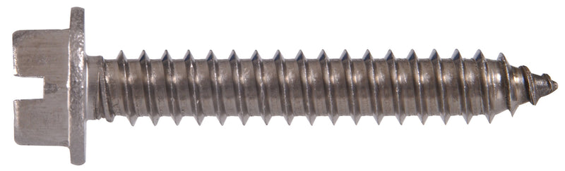 The Hillman Group 823120 Stainless Steel Hex Washer Head Slotted Sheet Metal Screw, 12-Inch x 1-1/2-Inch, 100-Pack
