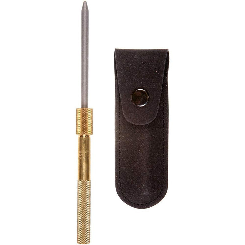 EZE-LAP 3-1/4" x 1/4" Diamond Round Sharpener in Brass Handle Multicolor