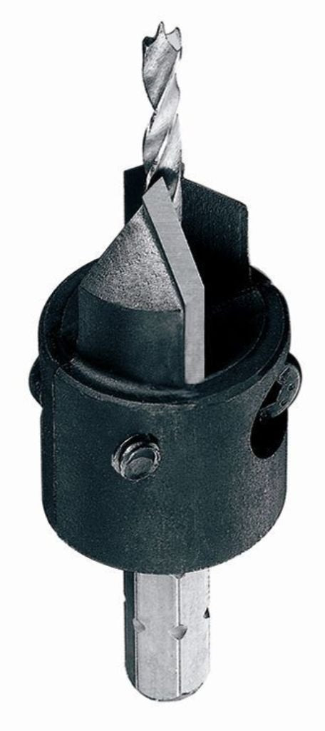 Fisch Adjustable Countersink – 1/8" to 5/16" Diameter, High Speed Steel, 1-3/8” Length, Brad Point Tip for Accurate Drilling, FSH-016113, Made in Austria