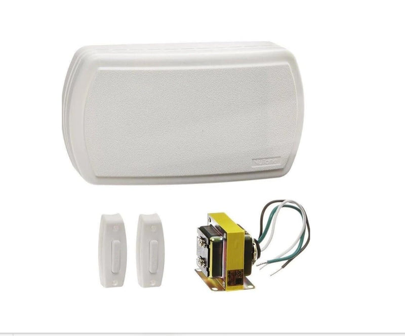 Broan-NuTone BK125LWH Builder Chimes Kit with Two Lighted Pushbuttons, White 2 Buttons