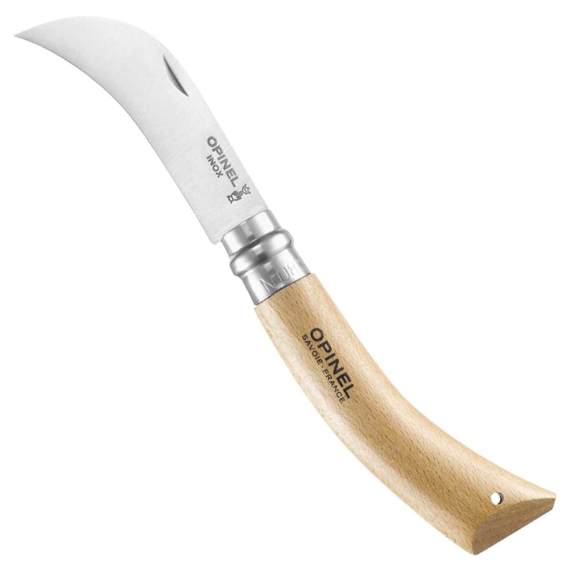 Opinel No. 8 Pruning Folding Knife - Stainless Steel for Pruning, Grafting, Harvesting, Gardening, and Everyday Use No. 8 - 8.5cm Blade Beech Wood
