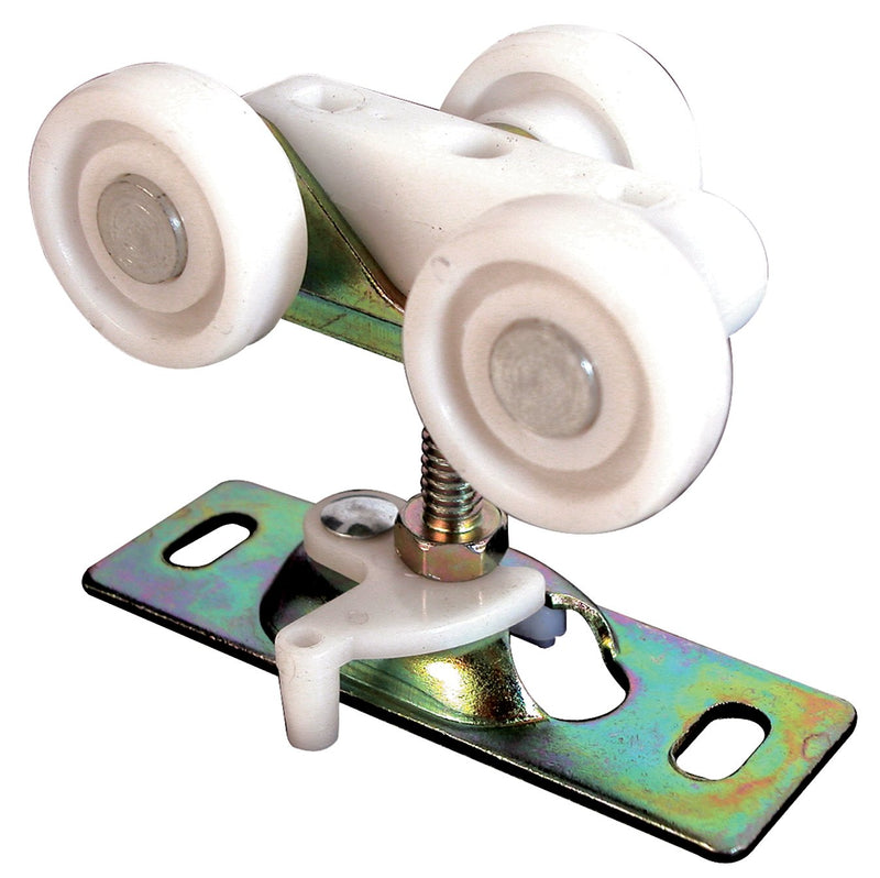 Prime-Line N 6847 Pocket Door Roller Assembly, 3/4 In., Flat, Plastic Wheels on Steel Bracket (2 Pack) 3/4 in. Mill