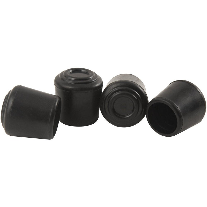 Softtouch 7/8 Inch Rubber Folding Metal Chair Leg Cap Replacement Black, 4 Pieces 7/8"