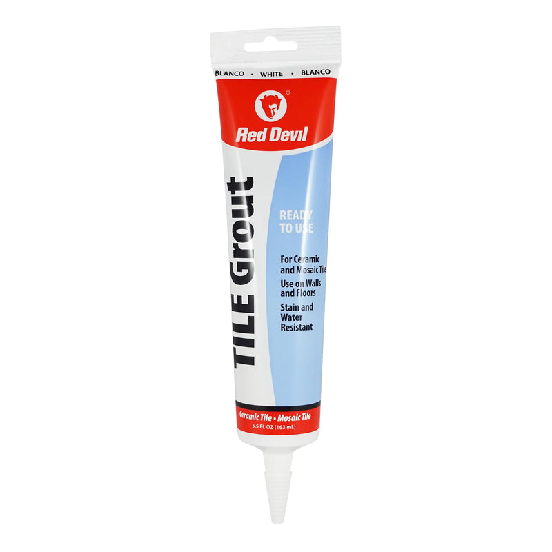 Red Devil 0425 Pre-Mixed Tile Grout Squeeze Tube, 5.5 oz., White 1 - Pack