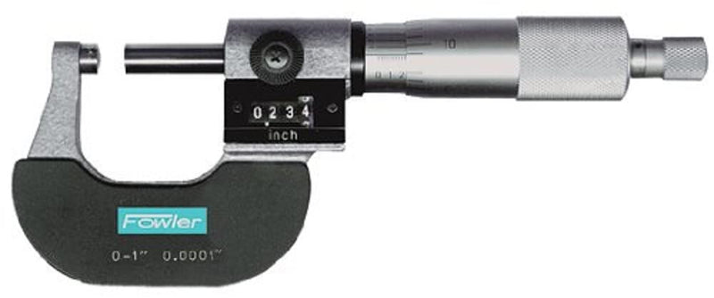 Fowler 52-224-009 Metric Digit Outside Micrometer, 0-25mm Measuring Range