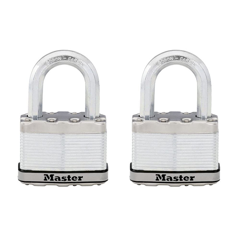 Master Lock M15XTLF Magnum Heavy Duty Outdoor Padlock with Key, 2 Pack Keyed-Alike 2 Pack, Keyed-Alike