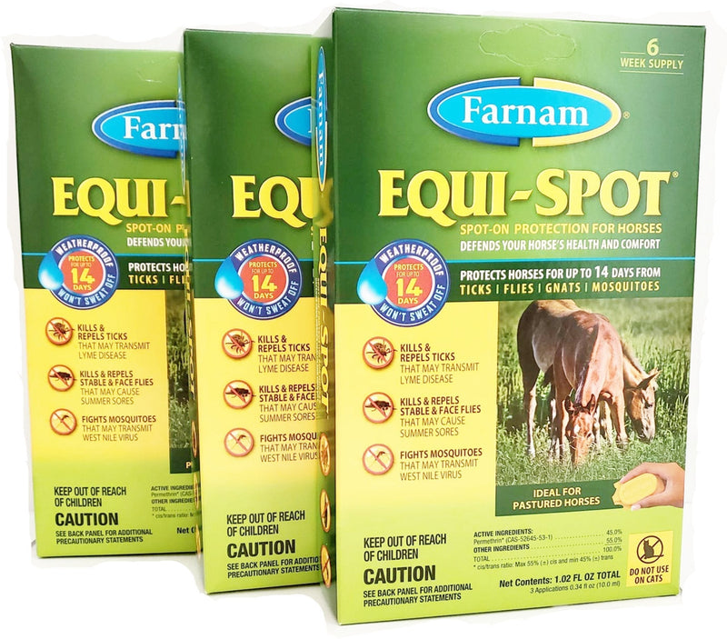 Equi-spot: Spot-On Fly Control for Horses (3 10mL Tubes) - PawsPlanet Australia