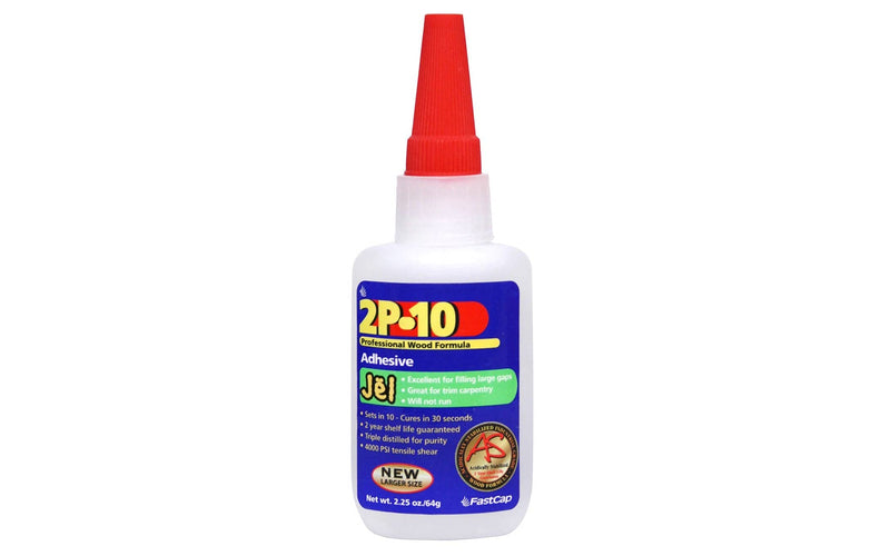 FastCap 2P-10 Professional Jel Wood Adhesive Glue - Ideal for Wood Works - All Purpose Application - 4000 PSI Tensile & Sheer - 2 oz. - 80070