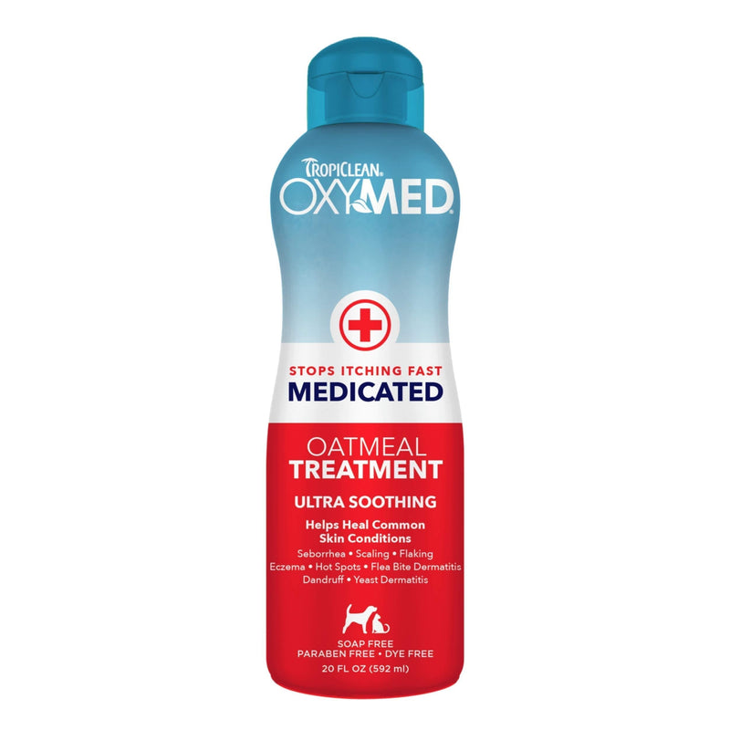TropiClean OxyMed Medicated Anti Itch Solutions for Pets - Made in USA - Stops Itching Fast - Soothing Relief and Deep Clean for Flaking, Scaling, Seborrhea, Hot Spots, Allergies, Inflammation 20 Ounce Treatment - PawsPlanet Australia
