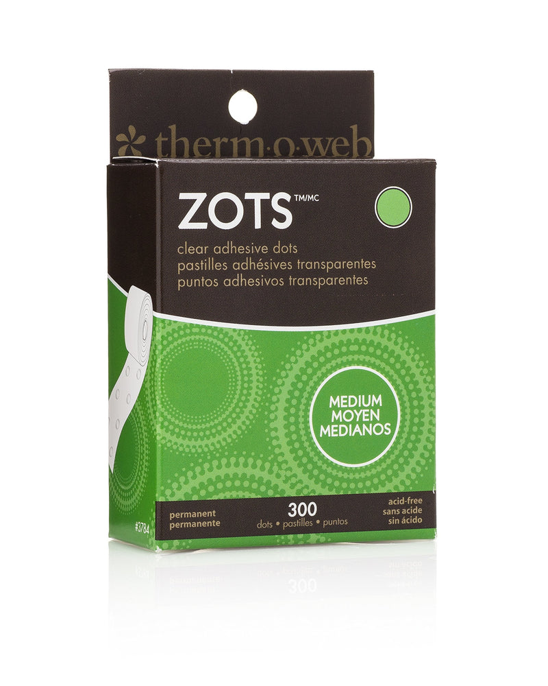 iCraft Zots Clear Adhesive Dots, Medium, 3/8" Diameter x 1/64" Thick, 300 Count, Model:37-84 Polka Dot