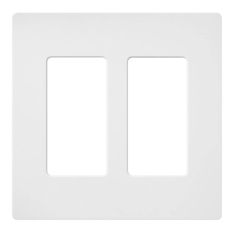 Lutron Claro 2 Gang Decorator/Rocker Wallplate, For Light Dimmers, Switches and Accessories, Snap-On Installation, No Visible Screws, Satin, SC-2-SW, Snow 1 Pack