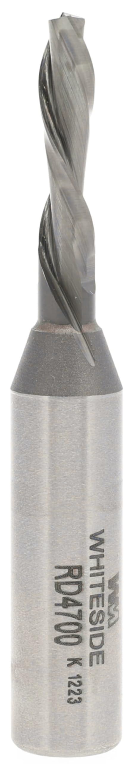 Whiteside Router Bits RD4700 Standard Spiral Bit with Down Cut Solid Carbide 1/4-Inch Cutting Diameter and 1-Inch Cutting Length