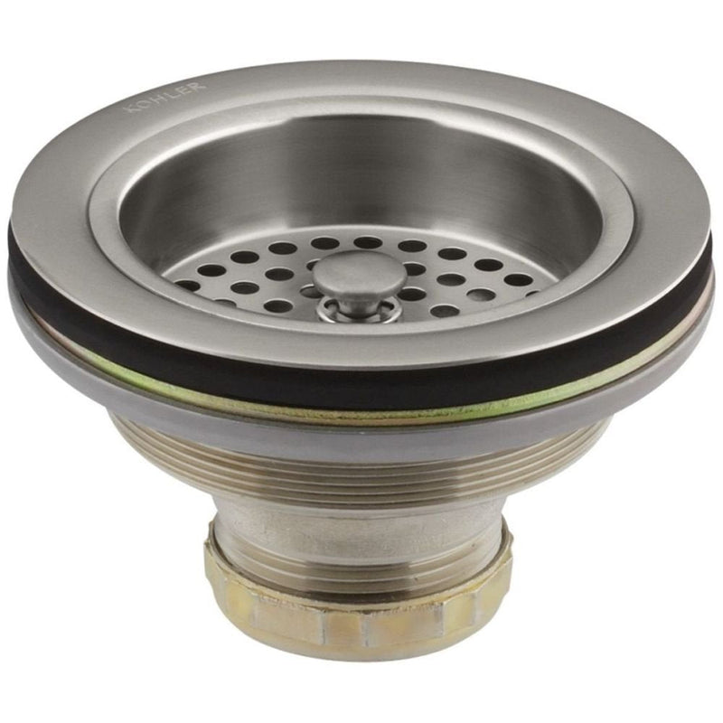 KOHLER K-8799-VS Duostrainer Sink Strainer, Sink Drain and Strainer Basket, Less Tailpiece, Vibrant Stainless 1.5 inches