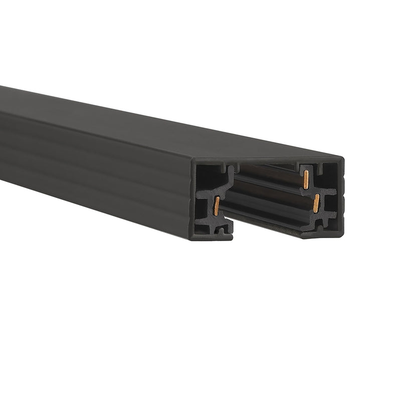 WAC Lighting H Track 8FT Single Circuit Field Cuttable 120V Track for H Style 3-Wire Track Fixtures with 2 Endcaps in Black 8 Feet H-Series