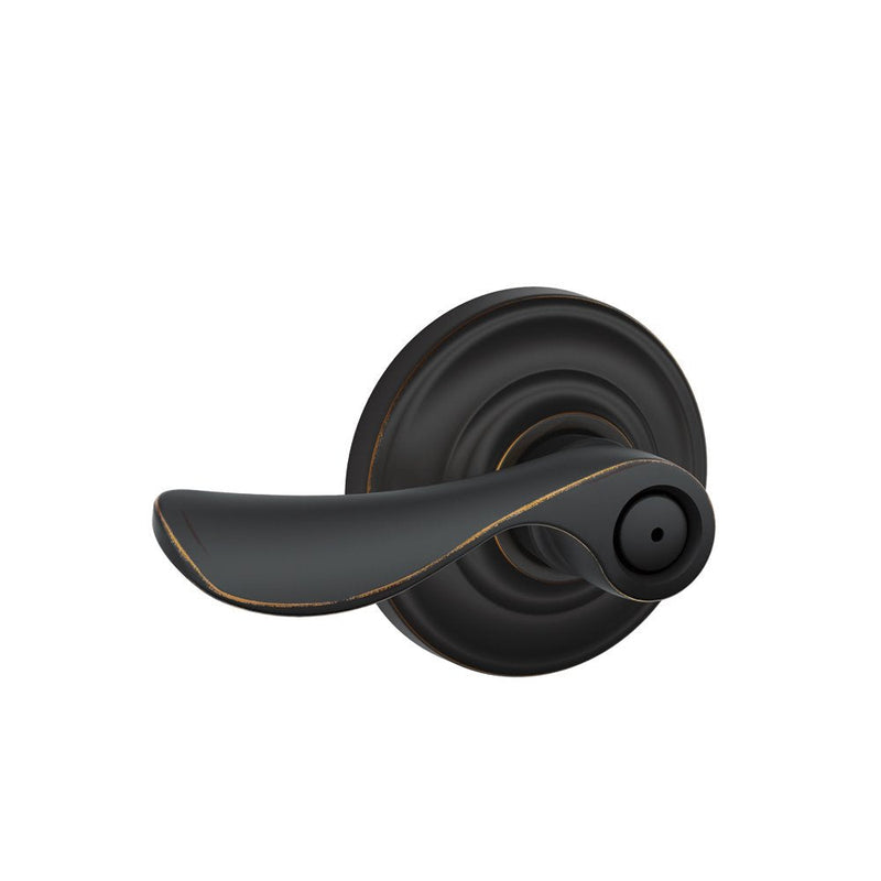 Schlage Champagne Privacy Lever, Andover Rose, Aged Bronze - FA40CHP716/F40CHP716AND
