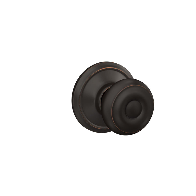 Schlage F10 GEO 716 Georgian Door Knob, Hall & Closet Passage Lock, Aged Bronze Standard