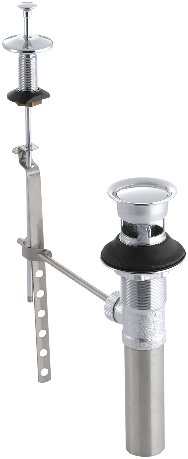 KOHLER POP-UP LAVATORY DRAIN WITH LIFT ROD Polished Chrome