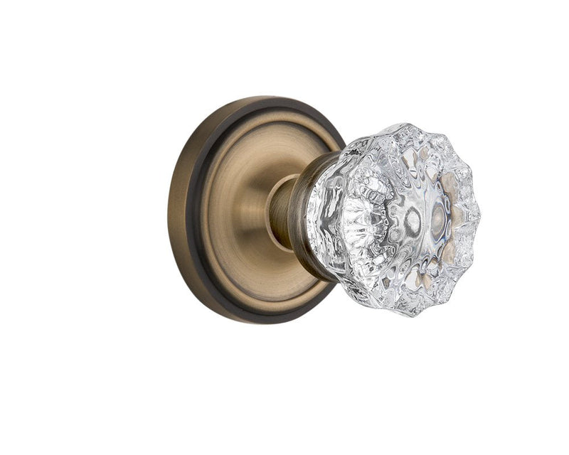 Nostalgic Warehouse Classic Rosette With Crystal Door Knob Privacy-2.375 in White