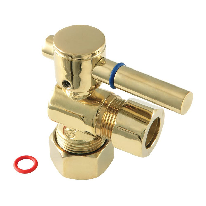 Kingston Brass CC54402DL Concord Decorative Quarter Turn Valve with 1/2-Inch OD Compression and 5/8-Inch OD Compression, Lever Handle, Polished Brass