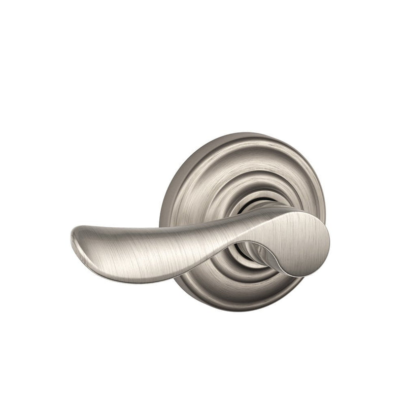 SCHLAGE Champagne Left Handed Lever with Andover Trim Non-Turning Lock, Satin Nickel (F170 CHP 619 AND LH)