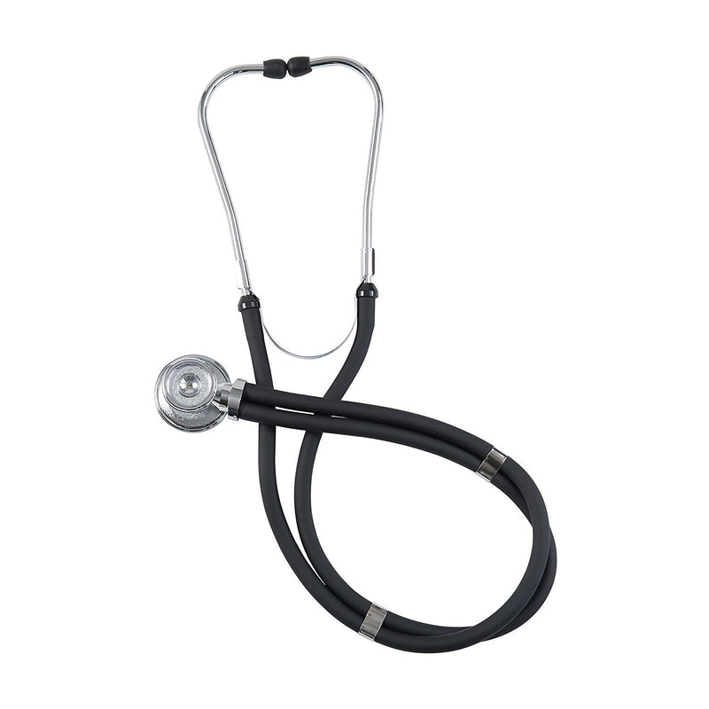 MABIS Stethoscope Sprague Rappaport 5 in 1 for Heart Sounds and Murmurs on Adult, Pediatric and Infants, 5 Interchangeable Chest Pieces, 3 Bells and 2 Diaphragms, 22 Inch Y Tubing, Retail Box, Black