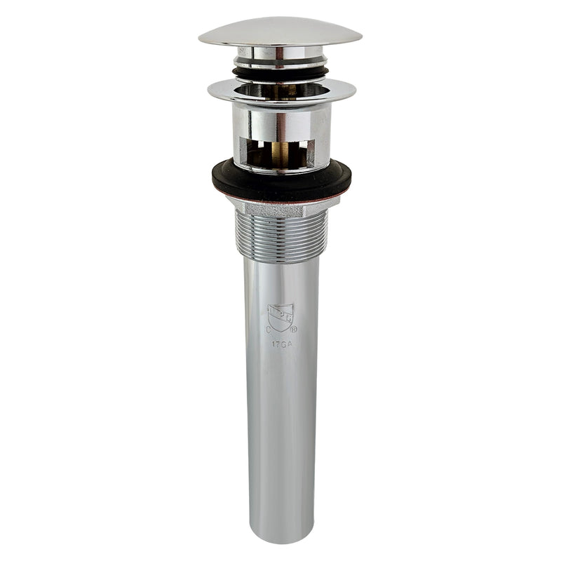 Westbrass D410A-05 Euro Mushroom Lavatory Drain with Overflow Holes - Exposed, Polished Nickel
