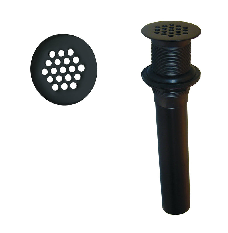 Westbrass D411-12-62 Grid Strainer Lavatory Drain w/o Overflow Holes - Exposed, Matte Black