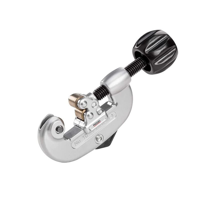RIDGID 32910 Model 10 Screw Feed Tubing Cutter, 1/8-inch to 1-inch Tube Cutter Small Silver/Black